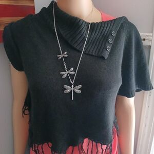 NEW Dragonfly Necklace Costume Jewelry Retro Silvery Pendant Boho Jewelry Gift